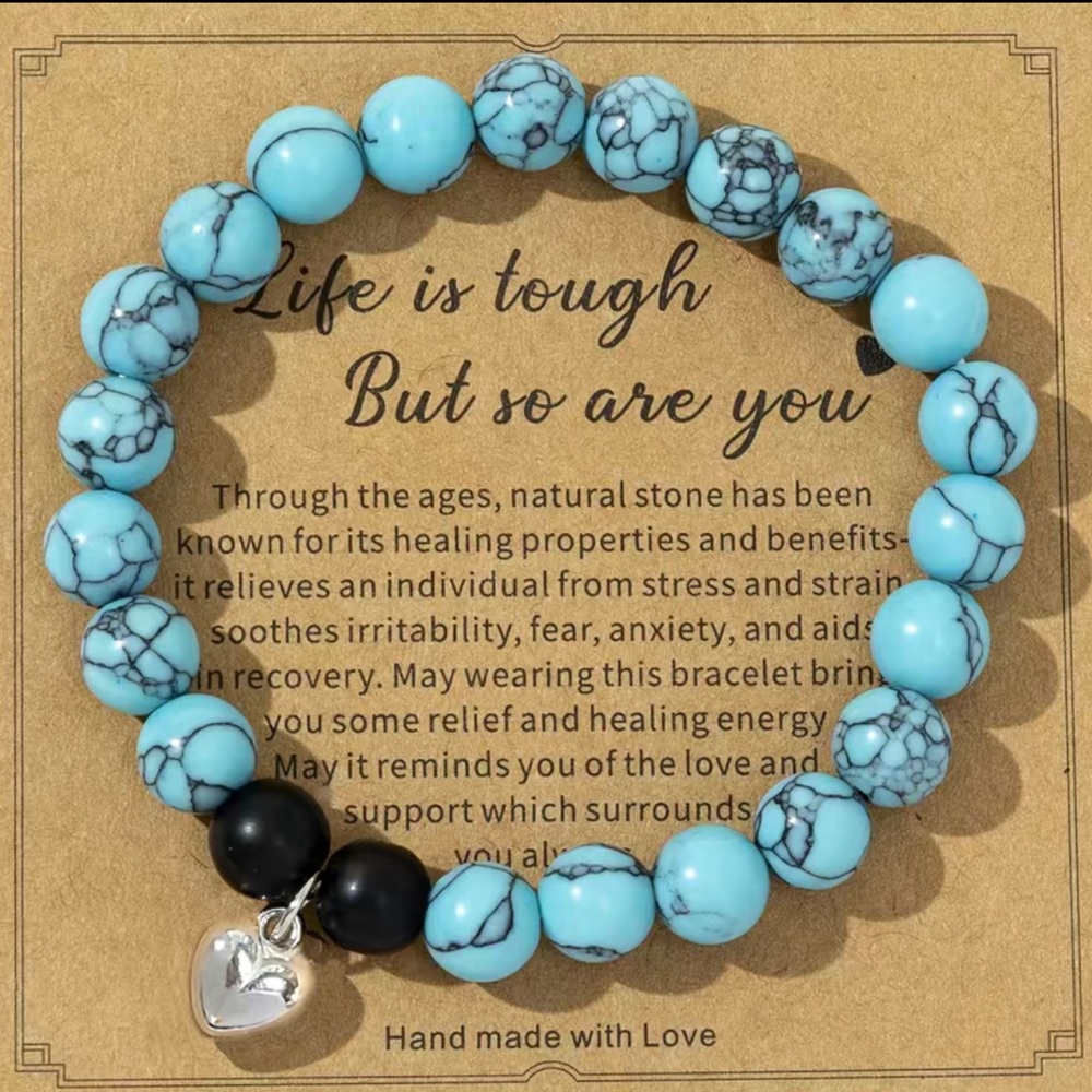 2/20$ Inspirational quotes beaded bracelet with charm